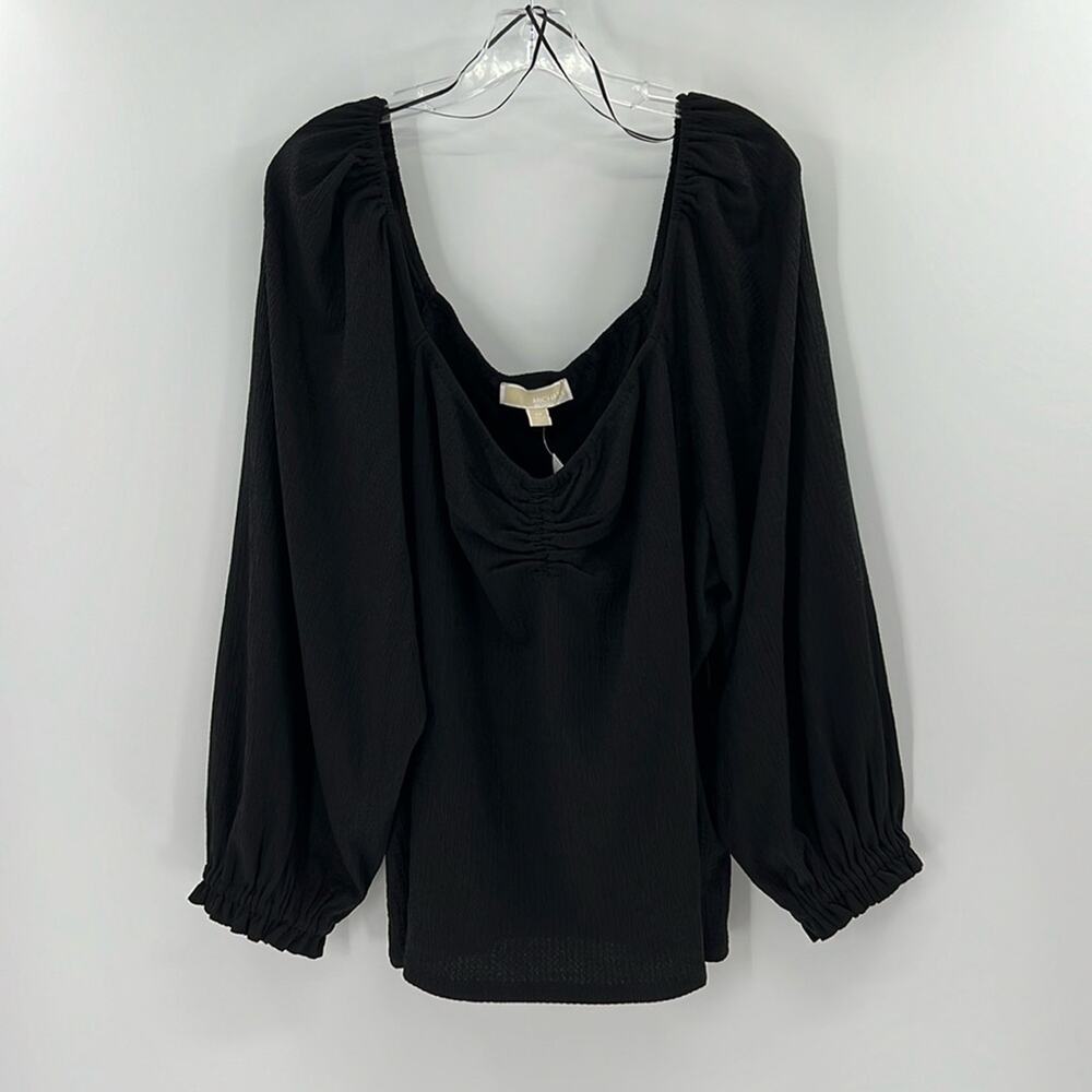 Michael Kors Women's Plus Size Puff Sleeve Blouse - Black - 4X - New with tags